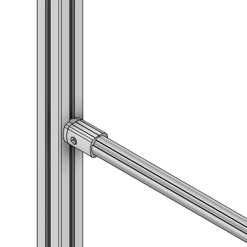 41D-157-1 SOLUTION D28 TO SQUARE PROFILE CONNECTOR<BR>CONNECTOR END TO 45 SERIES PROFILE