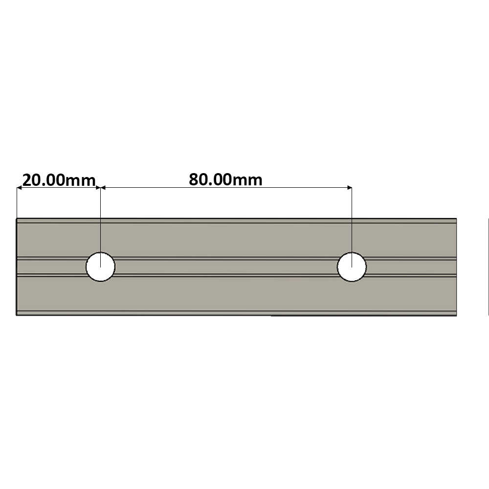 LSH30RLX360-S20-N-D AIRTAC LSH 30MM SERIES RAIL<br>NORMAL ACCURACY, 20MM END TO FIRST HOLE, CUT TO LENGTH OF 360MM