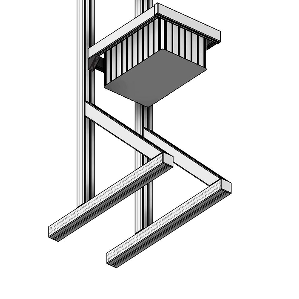 BIN STAND-1 MODULAR SOLUTION THREE BIN STAND WITH 4 GUSSETS ON THE BOTTOM