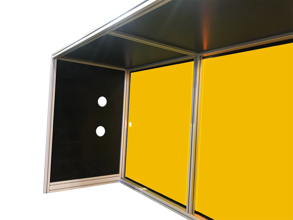 CUSTOM CABINET M10509 MODULAR SOLUTION CUSTOM CABINET IN YELLOW AND BLACK