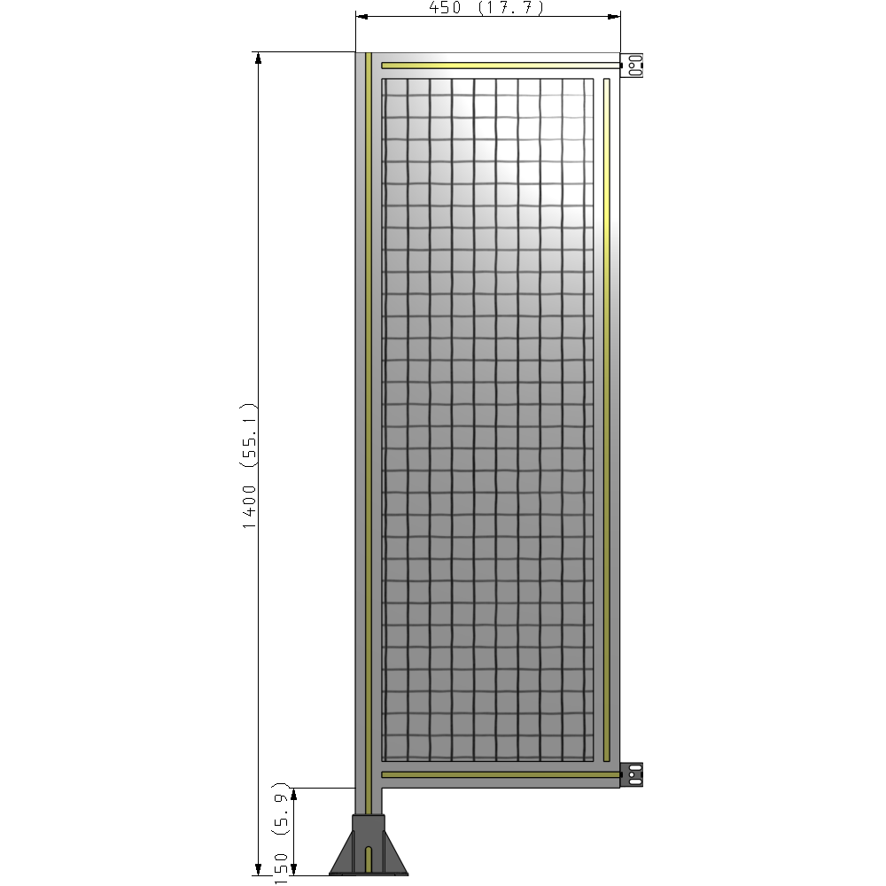 A1-1400-0450-0150-HYMFA GUARDING PANEL 1400MM TALL X 450MM WIDE 1'' MESH