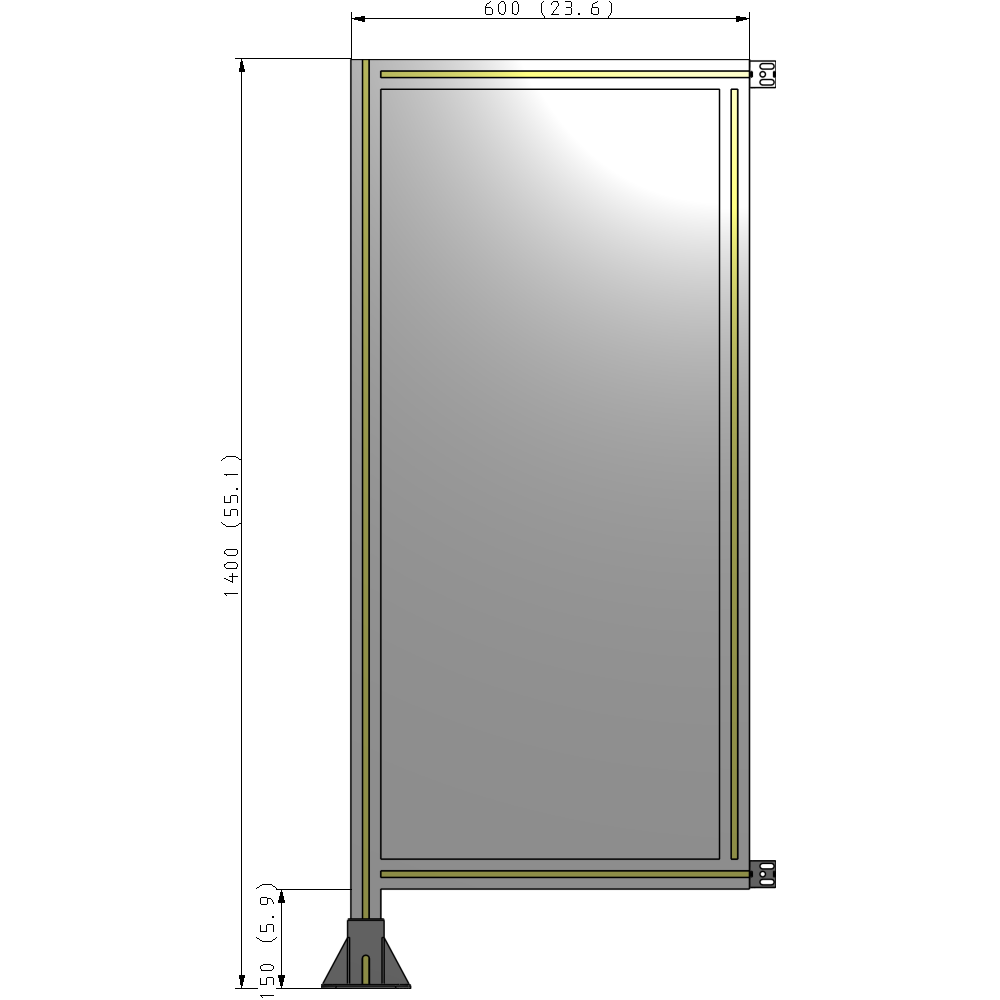 A1-1400-0600-0150-HYPFK GUARDING PANEL 1400MM TALL X 600MM WIDE 1/4'' POLYCARBONATE