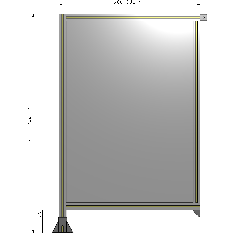 A1-1400-0900-0150-TYPFK GUARDING PANEL 1400MM TALL X 900MM WIDE 1/4'' POLYCARBONATE