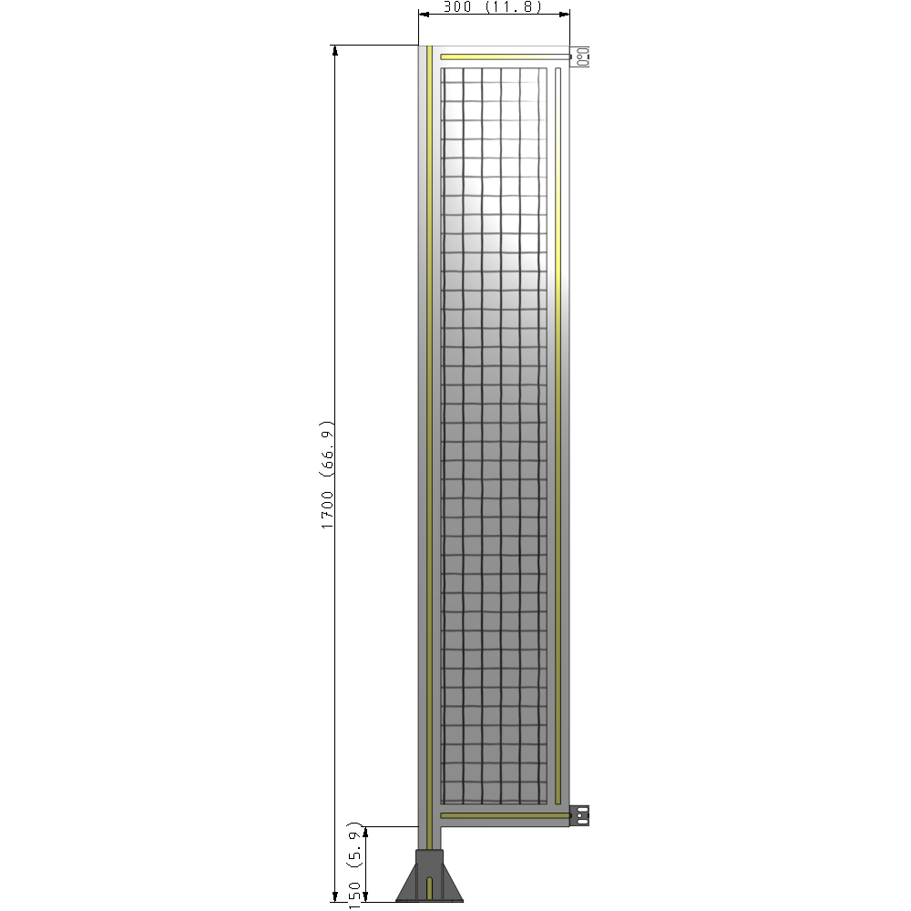 A1-1700-0300-0150-HYMFA GUARDING PANEL 1700MM TALL X 300MM WIDE 1'' MESH