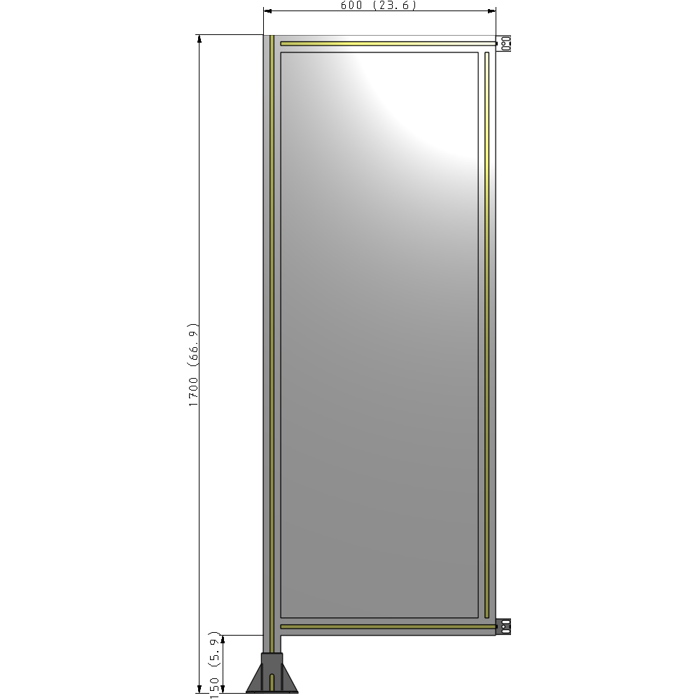 A1-1700-0600-0150-HYPFK GUARDING PANEL 1700MM TALL X 600MM WIDE 1/4'' POLYCARBONATE