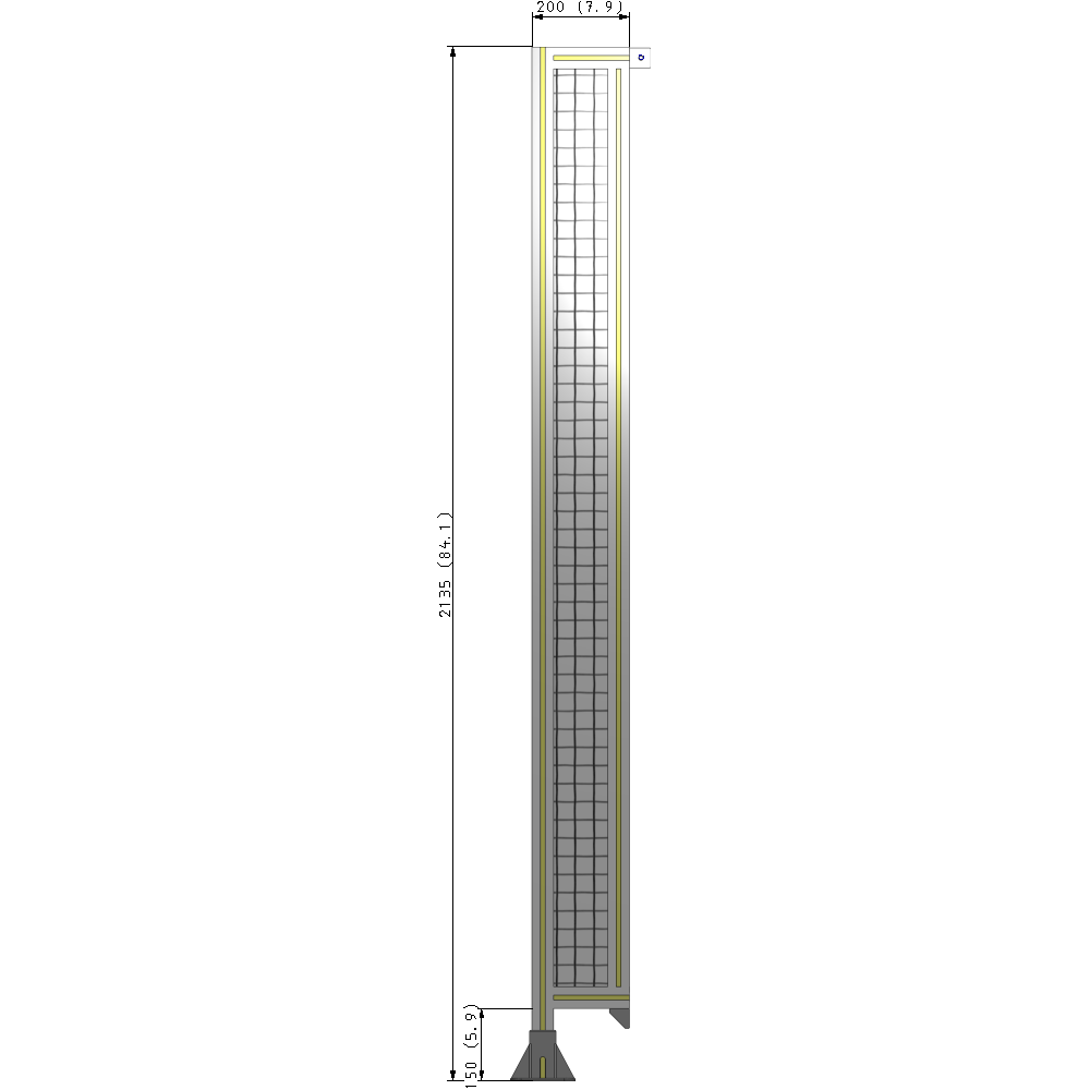 A1-2135-0200-0150-TYMFK GUARDING PANEL 2135MM TALL X 200MM WIDE 1'' MESH