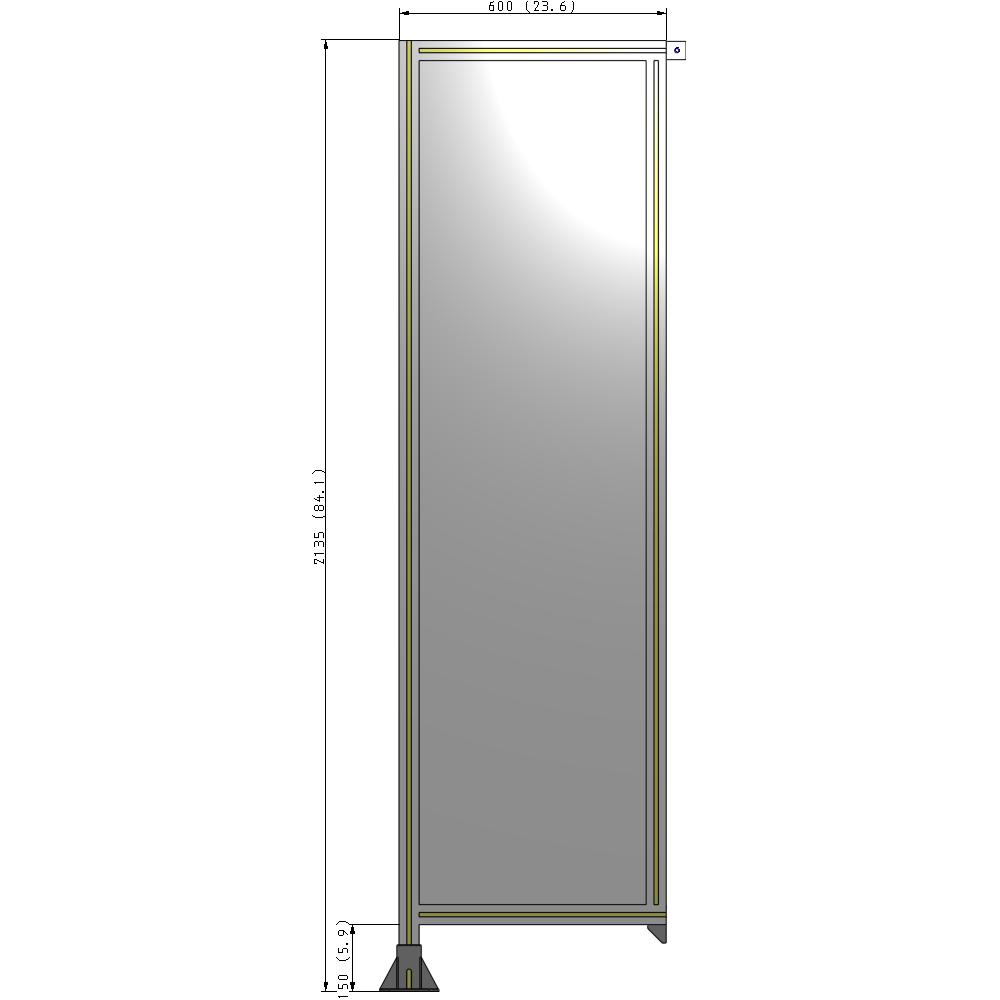 A1-2135-0600-0150-TYPFA GUARDING PANEL 2135MM TALL X 600MM WIDE 1/4'' POLYCARBONATE
