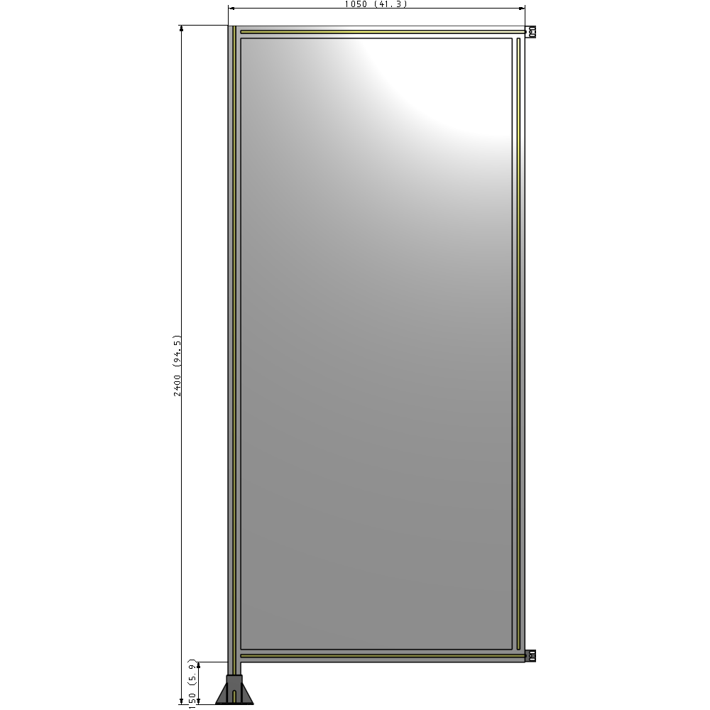 A1-2400-1050-0150-HYPFA GUARDING PANEL 2400MM TALL X 1050MM WIDE 1/4'' POLYCARBONATE