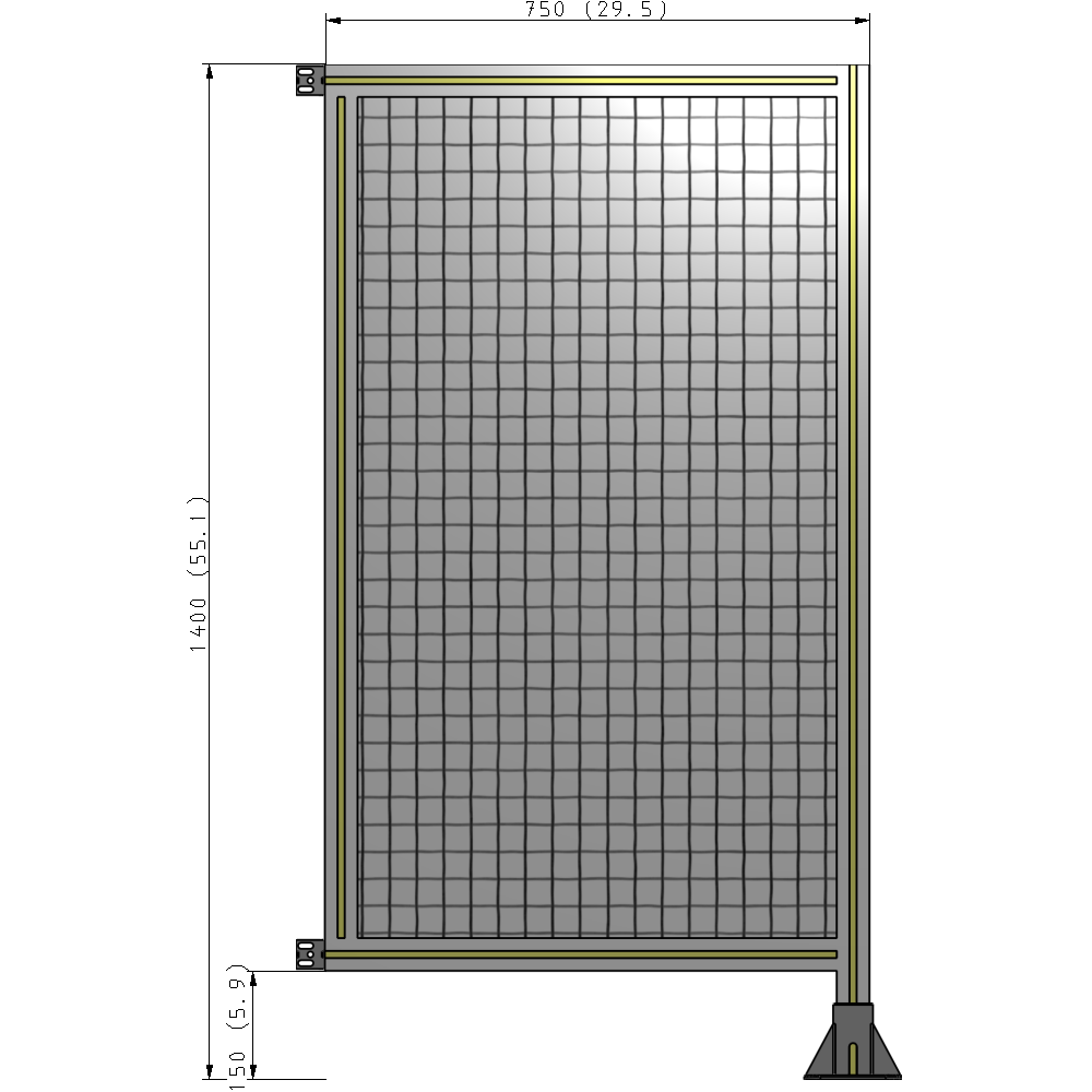 A2-1400-0750-0150-HYMFA GUARDING PANEL 1400MM TALL X 750MM WIDE 1'' MESH