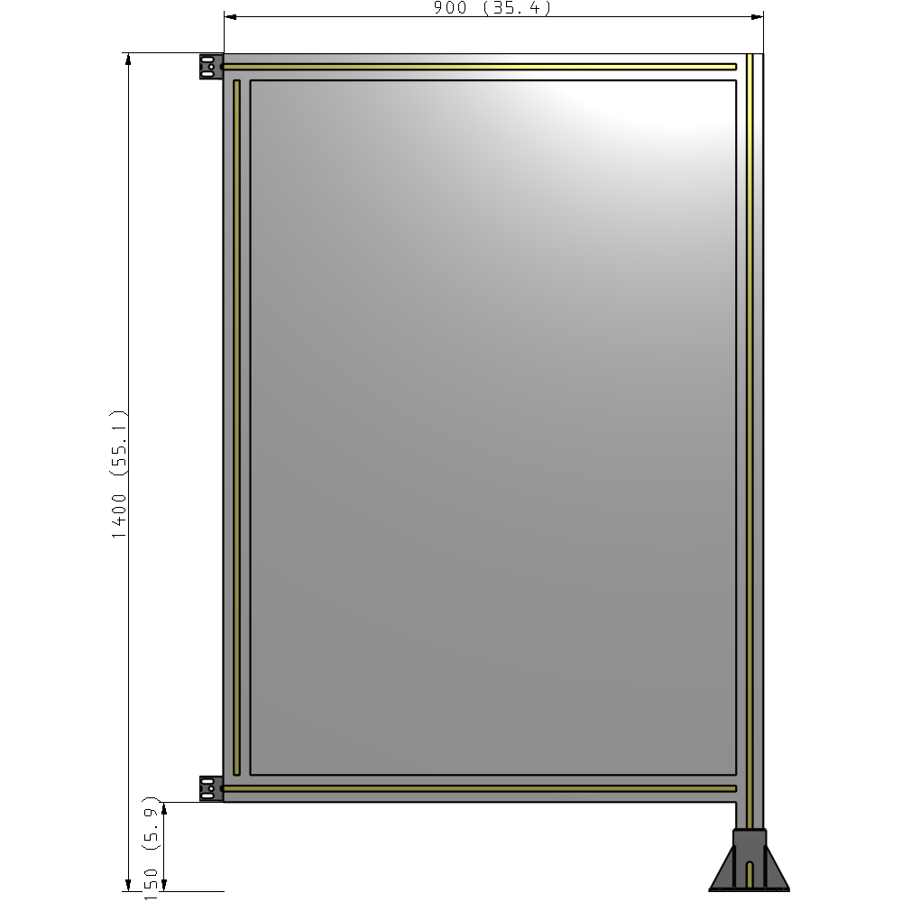 A2-1400-0900-0150-HYPFK GUARDING PANEL 1400MM TALL X 900MM WIDE 1/4'' POLYCARBONATE