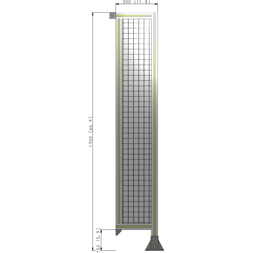 A2-1700-0300-0150-TYMFA GUARDING PANEL 1700MM TALL X 300MM WIDE 1'' MESH