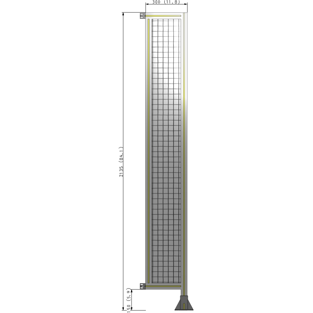 A2-2135-0300-0150-HYMFA GUARDING PANEL 2135MM TALL X 300MM WIDE 1'' MESH