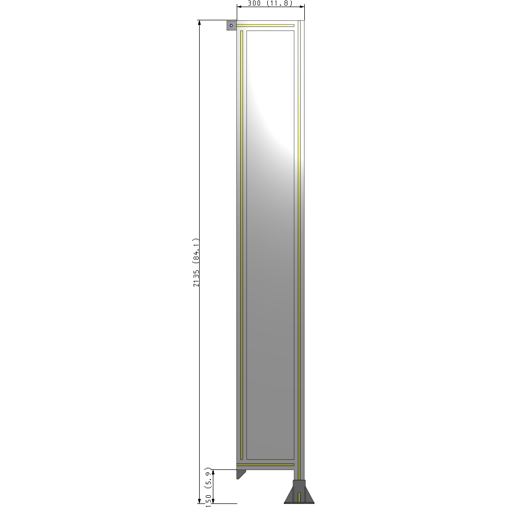 A2-2135-0300-0150-TYPFA GUARDING PANEL 2135MM TALL X 300MM WIDE 1/4'' POLYCARBONATE