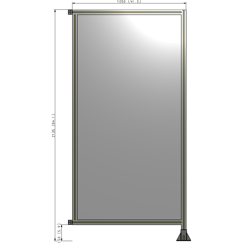 A2-2135-1050-0150-HYPFK GUARDING PANEL 2135MM TALL X 1050MM WIDE 1/4'' POLYCARBONATE