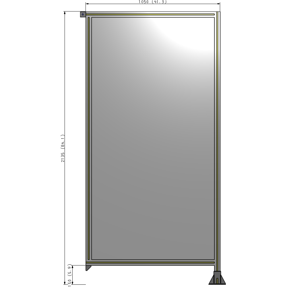A2-2135-1050-0150-TYPFK GUARDING PANEL 2135MM TALL X 1050MM WIDE 1/4'' POLYCARBONATE