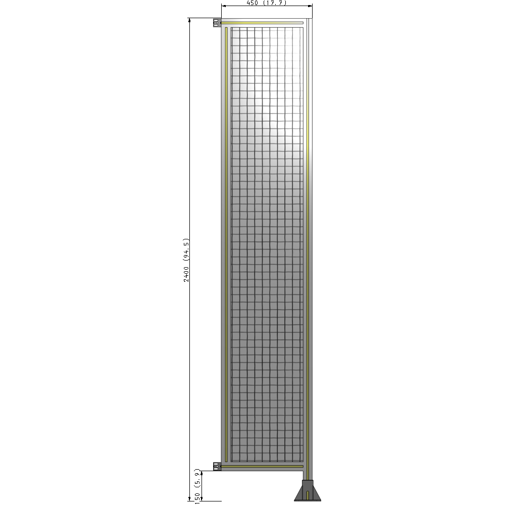 A2-2400-0450-0150-HYMFK GUARDING PANEL 2400MM TALL X 450MM WIDE 1'' MESH