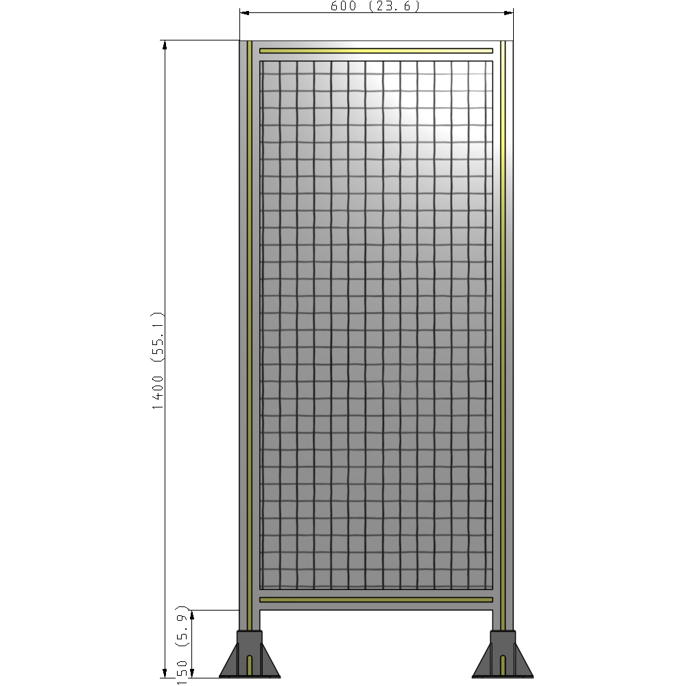 A3-1400-0600-0150-ZYMFK GUARDING PANEL 1400MM TALL X 600MM WIDE 1'' MESH