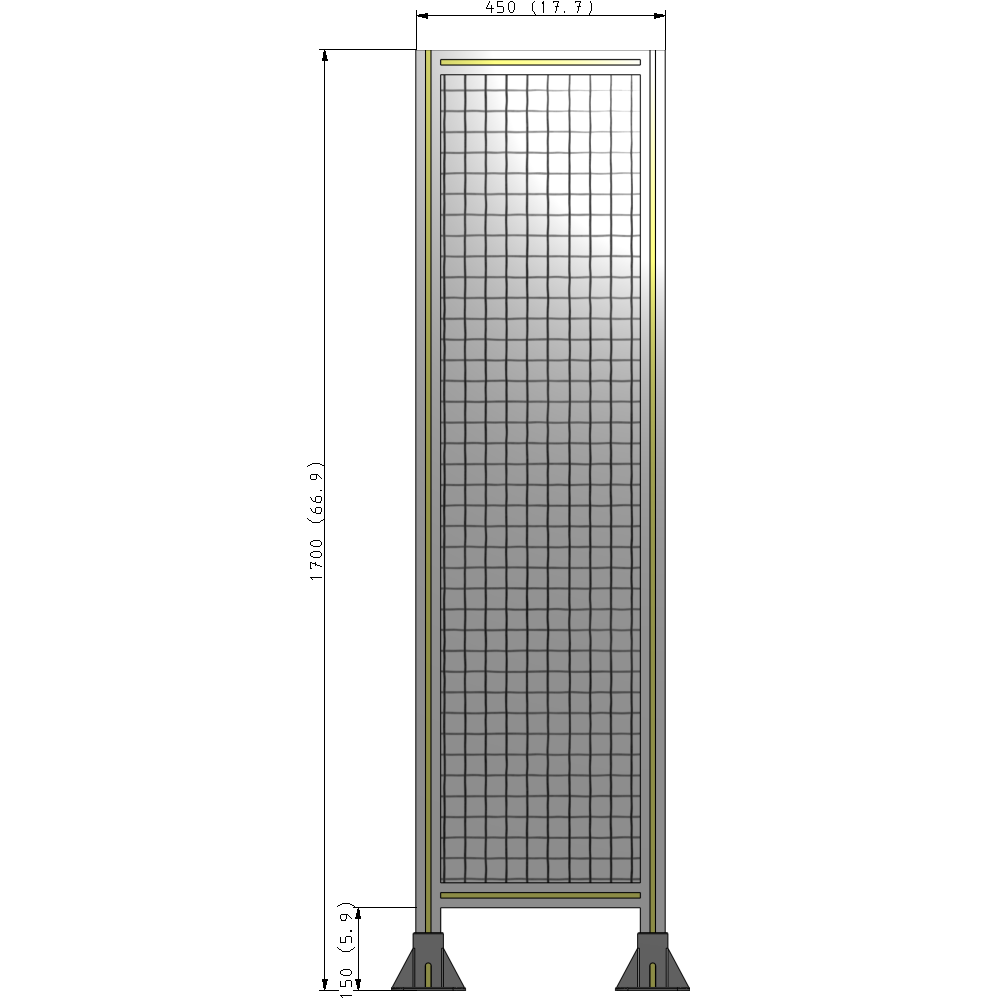 A3-1700-0450-0150-ZYMFA GUARDING PANEL 1700MM TALL X 450MM WIDE 1'' MESH