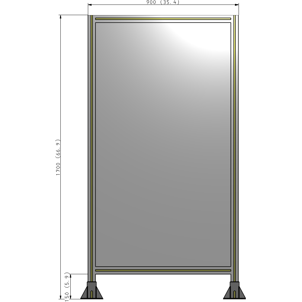A3-1700-0900-0150-ZYPFK GUARDING PANEL 1700MM TALL X 900MM WIDE 1/4'' POLYCARBONATE