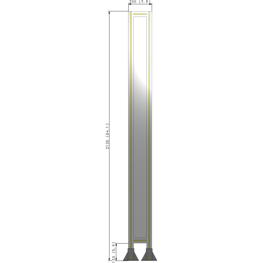 A3-2135-0200-0150-ZYPFK GUARDING PANEL 2135MM TALL X 200MM WIDE 1/4'' POLYCARBONATE