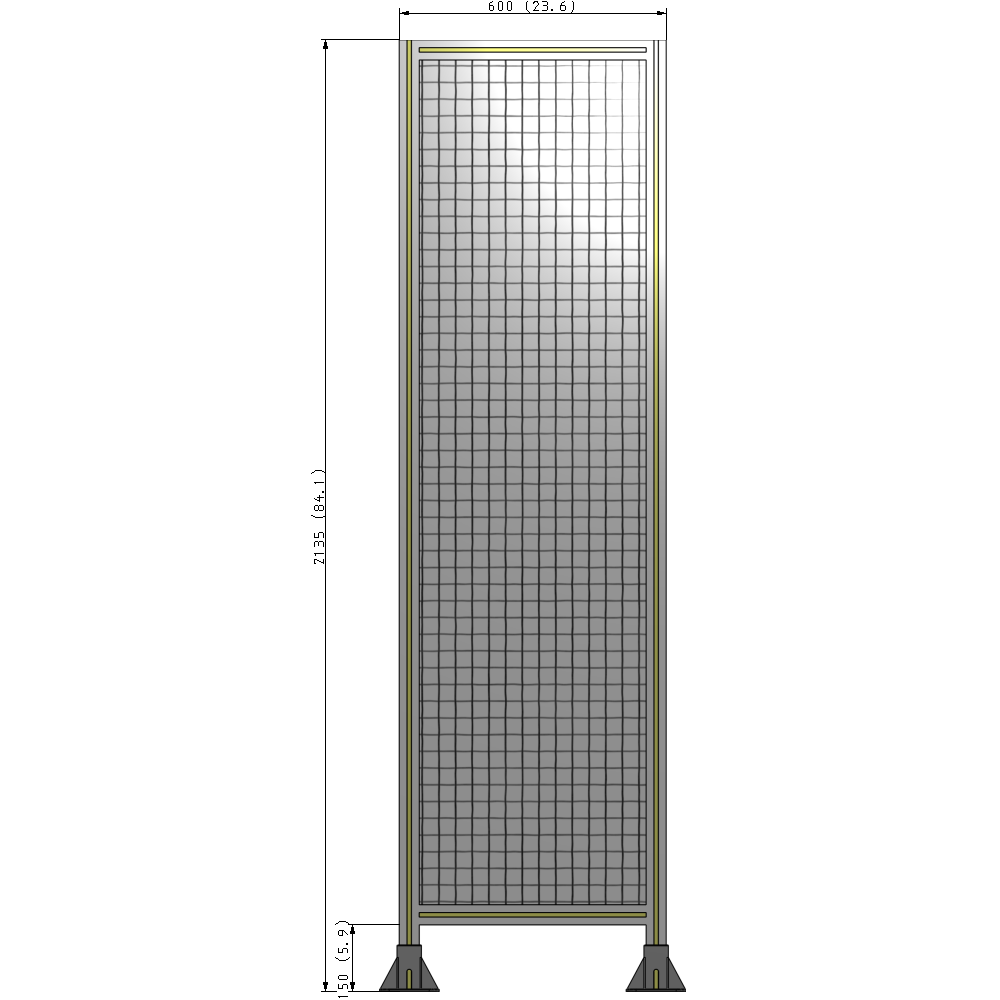 A3-2135-0600-0150-ZYMFK GUARDING PANEL 2135MM TALL X 600MM WIDE 1'' MESH