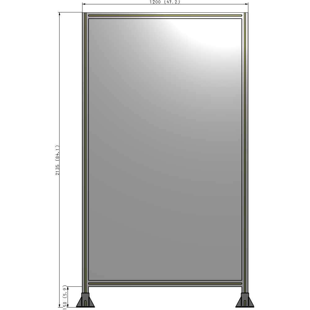 A3-2135-1200-0150-ZYPFK GUARDING PANEL 2135MM TALL X 1200MM WIDE 1/4'' POLYCARBONATE
