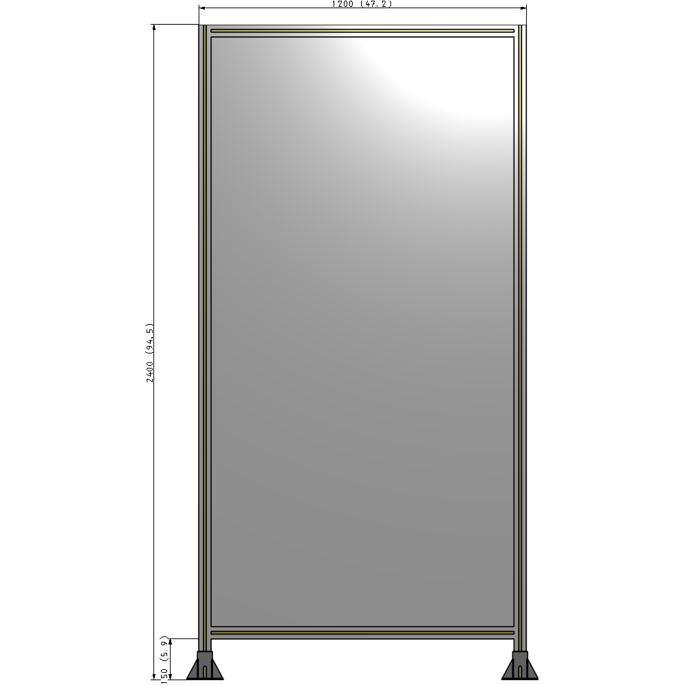 A3-2400-1200-0150-ZYPFK GUARDING PANEL 2400MM TALL X 1200MM WIDE 1/4'' POLYCARBONATE