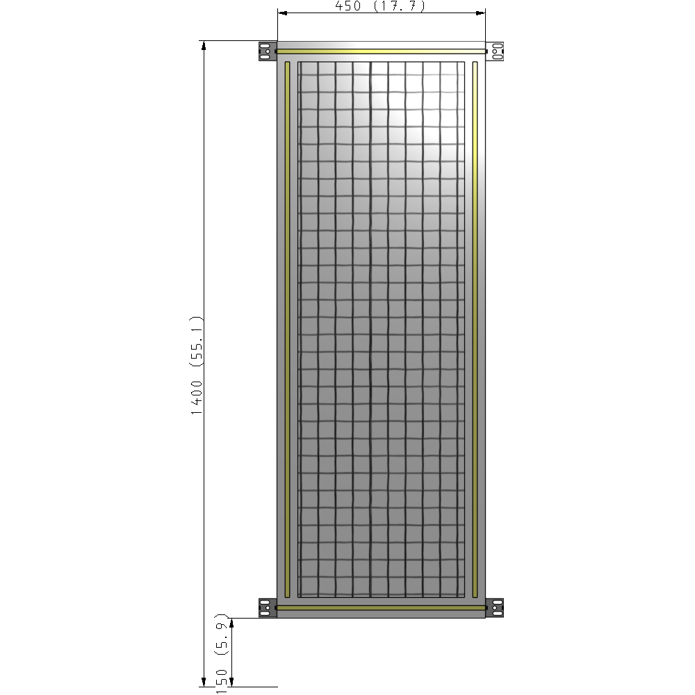 A4-1400-0450-0150-HYMZK GUARDING PANEL 1400MM TALL X 450MM WIDE 1'' MESH