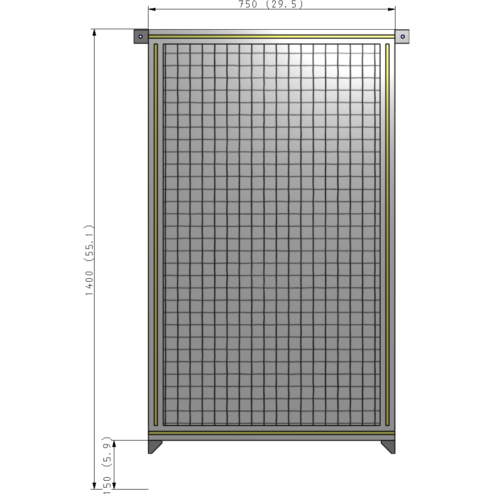 A4-1400-0750-0150-TYMZA GUARDING PANEL 1400MM TALL X 750MM WIDE 1'' MESH