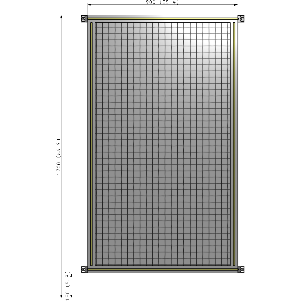 A4-1700-0900-0150-HYMZA GUARDING PANEL 1700MM TALL X 900MM WIDE 1'' MESH