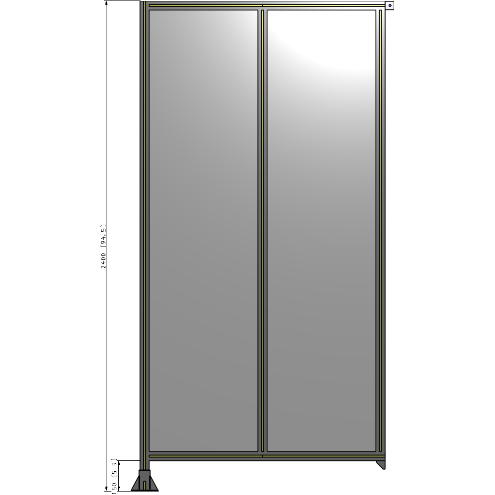 B1-2400-1200-0150-TYPFA GUARDING PANEL 2400MM TALL X 1200MM WIDE 1/4'' POLYCARBONATE