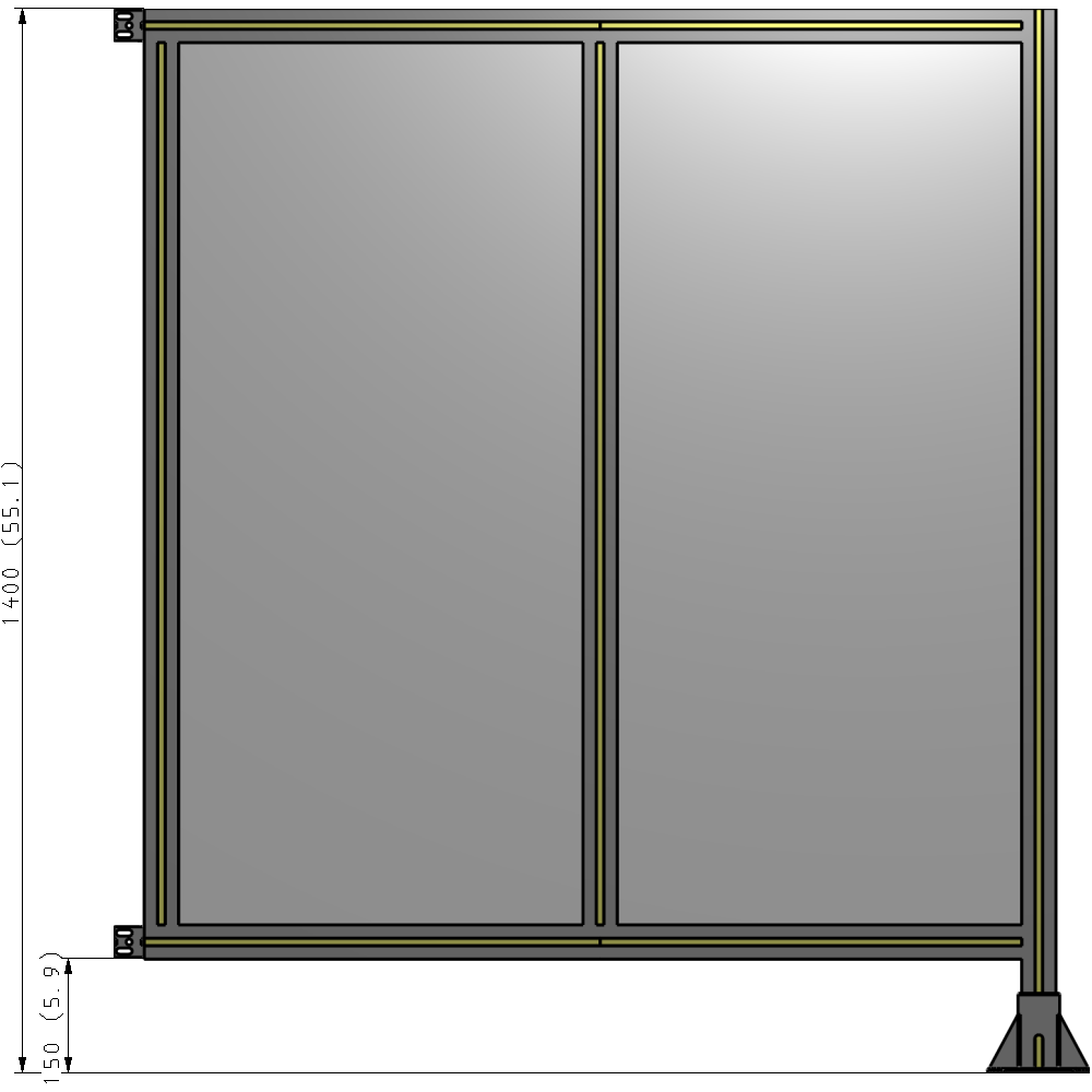 B2-1400-1200-0150-HYPFA GUARDING PANEL 1400MM TALL X 1200MM WIDE 1/4'' POLYCARBONATE