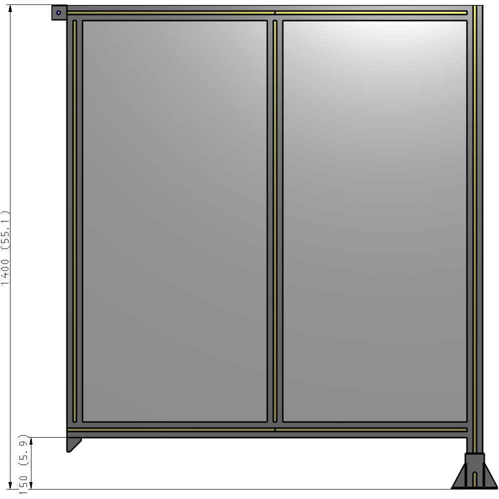 B2-1400-1200-0150-TYPFA GUARDING PANEL 1400MM TALL X 1200MM WIDE 1/4'' POLYCARBONATE