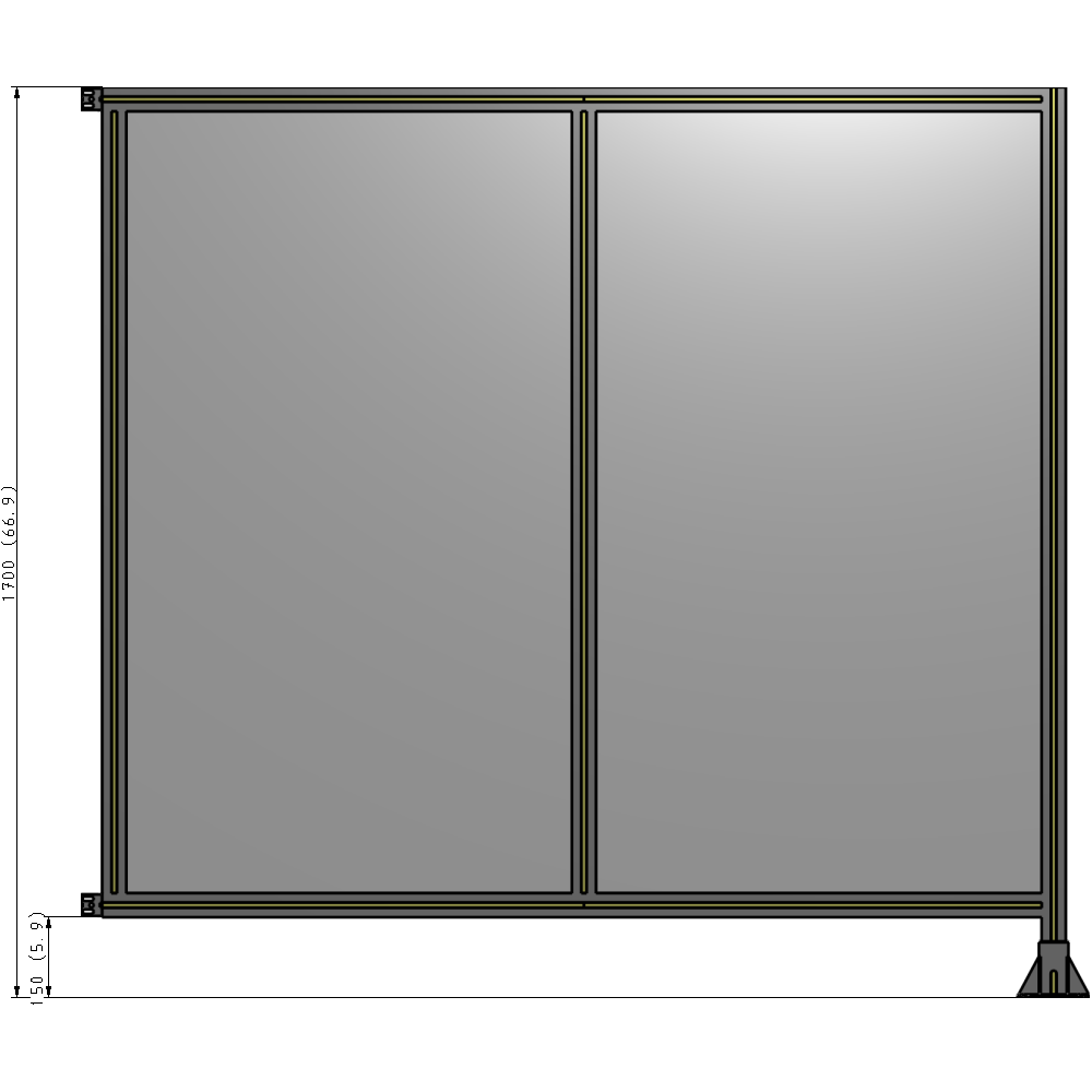 B2-1700-1800-0150-HYPFK GUARDING PANEL 1700MM TALL X 1800MM WIDE 1/4'' POLYCARBONATE