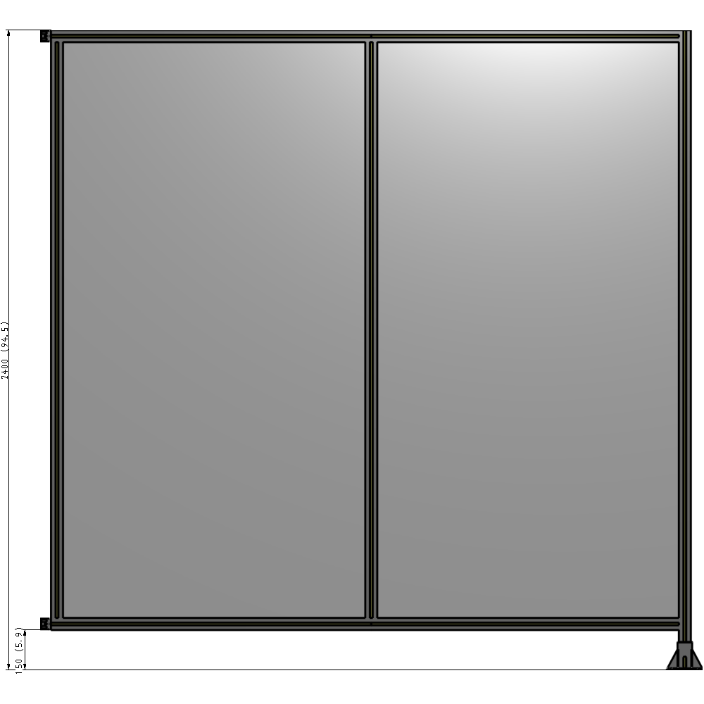 B2-2400-2400-0150-HYPFK GUARDING PANEL 2400MM TALL X 2400MM WIDE 1/4'' POLYCARBONATE