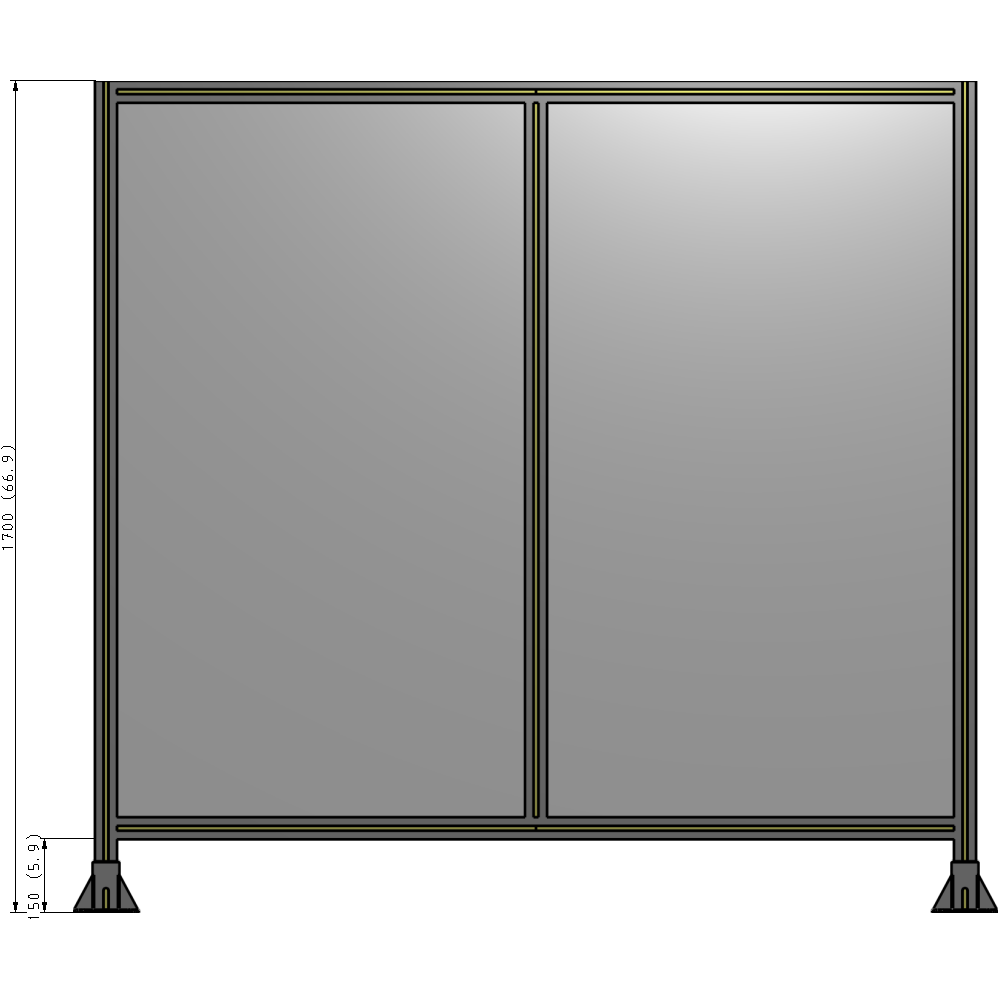 B3-1700-1800-0150-ZYPFK GUARDING PANEL 1700MM TALL X 1800MM WIDE 1/4'' POLYCARBONATE