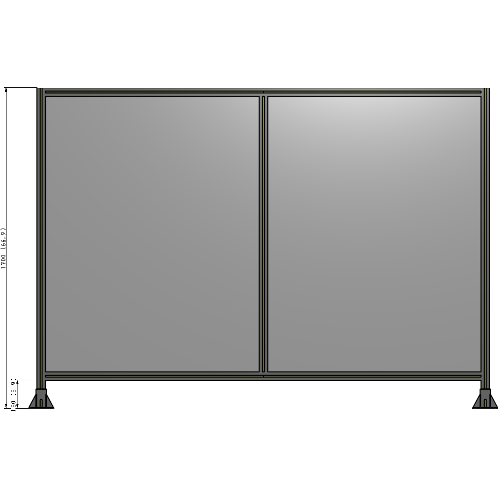 B3-1700-2400-0150-ZYPFK GUARDING PANEL 1700MM TALL X 2400MM WIDE 1/4'' POLYCARBONATE