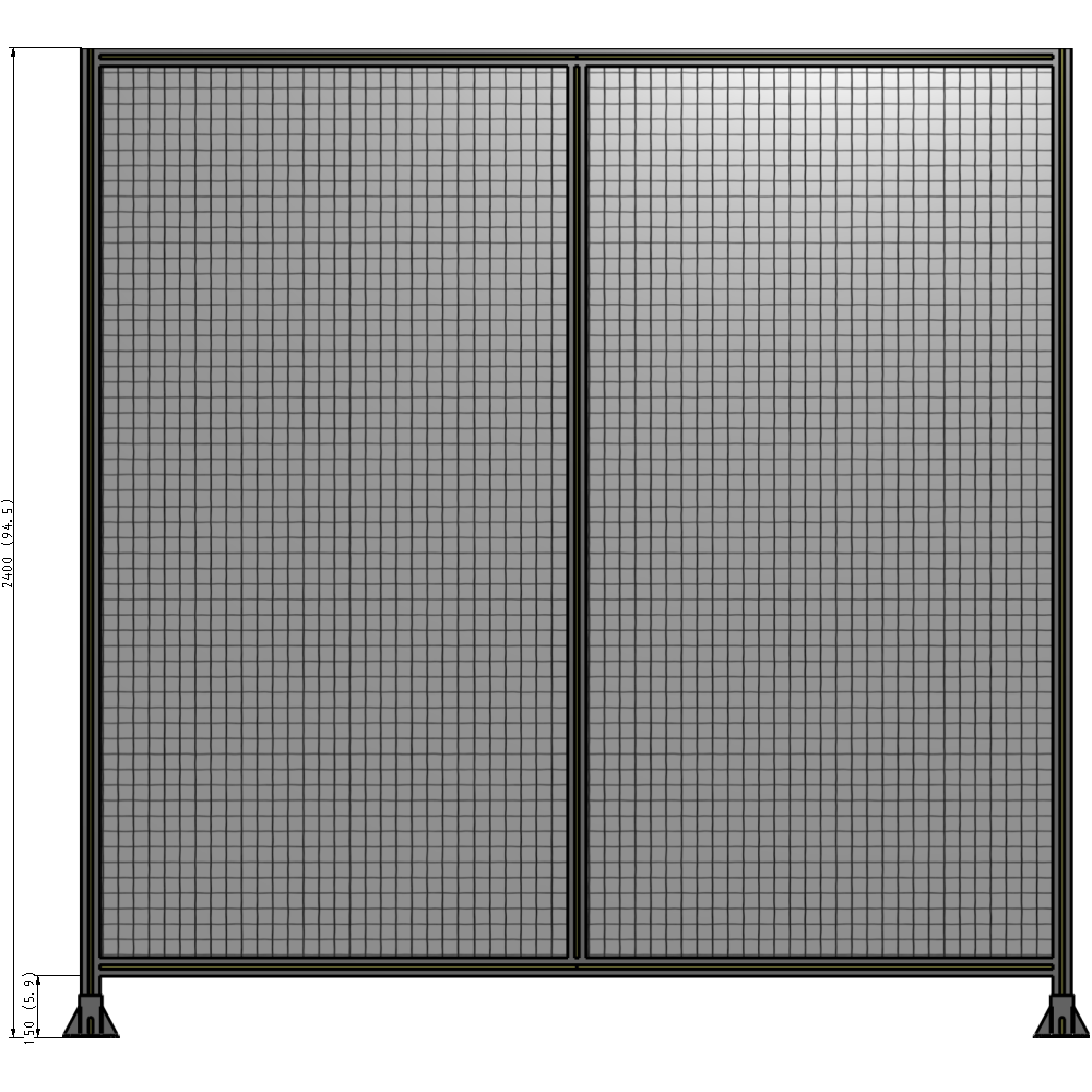 B3-2400-2400-0150-ZYMFA GUARDING PANEL 2400MM TALL X 2400MM WIDE 1'' MESH