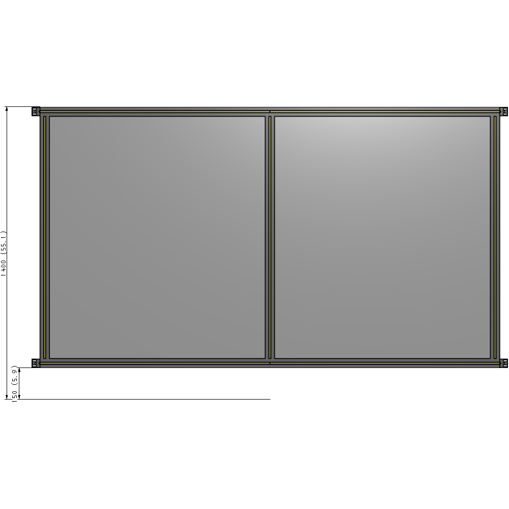 B4-1400-2200-0150-HYPZK GUARDING PANEL 1400MM TALL X 2200MM WIDE 1/4'' POLYCARBONATE