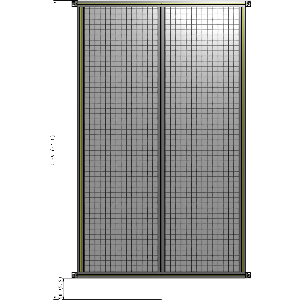 B4-2135-1200-0150-HYMZK GUARDING PANEL 2135MM TALL X 1200MM WIDE 1'' MESH