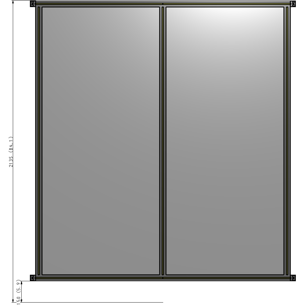 B4-2135-1800-0150-HYPZA GUARDING PANEL 2135MM TALL X 1800MM WIDE 1/4'' POLYCARBONATE