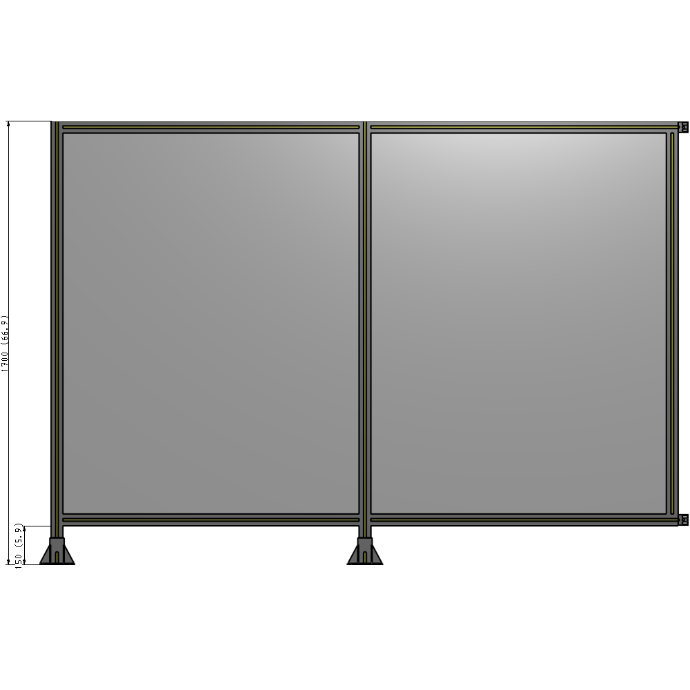B5-1700-2400-0150-HYPFK GUARDING PANEL 1700MM TALL X 2400MM WIDE 1/4'' POLYCARBONATE
