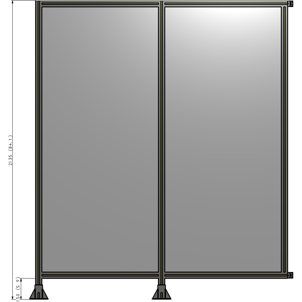 B5-2135-1800-0150-HYPFK GUARDING PANEL 2135MM TALL X 1800MM WIDE 1/4'' POLYCARBONATE