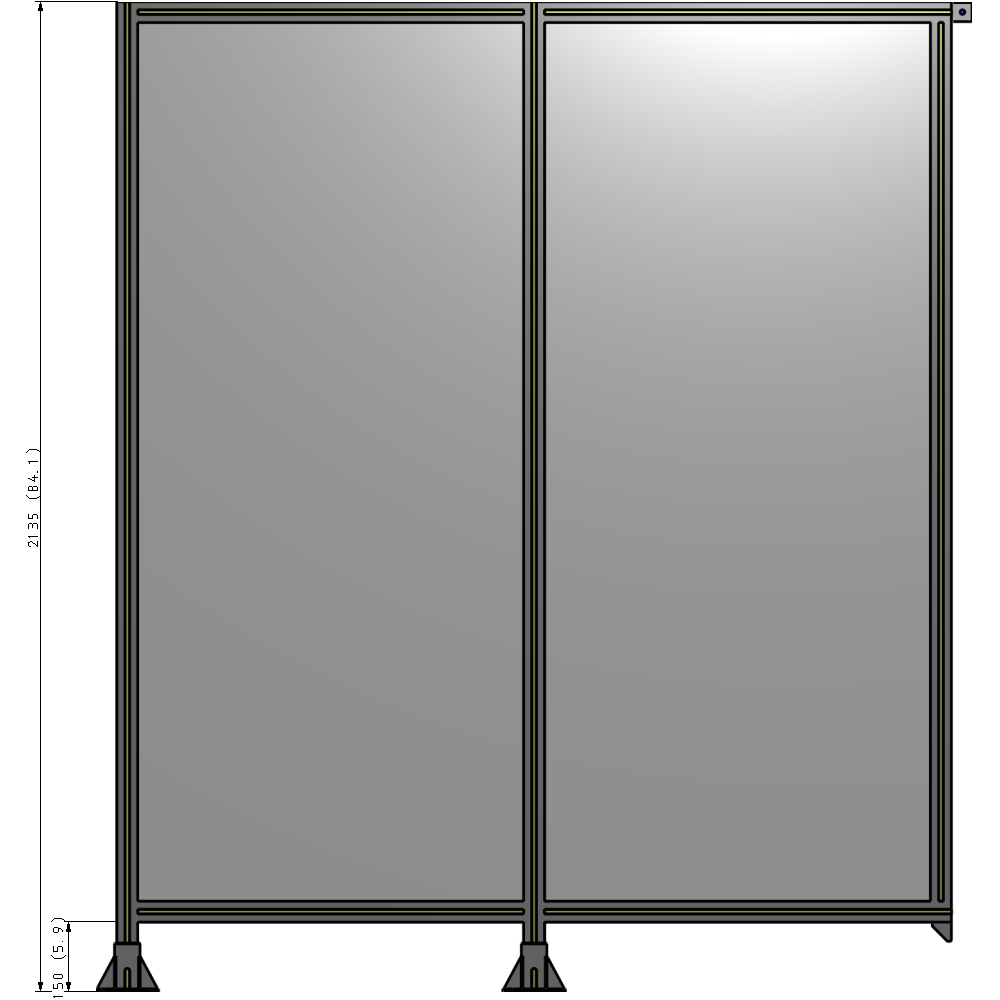 B5-2135-1800-0150-TYPFK GUARDING PANEL 2135MM TALL X 1800MM WIDE 1/4'' POLYCARBONATE
