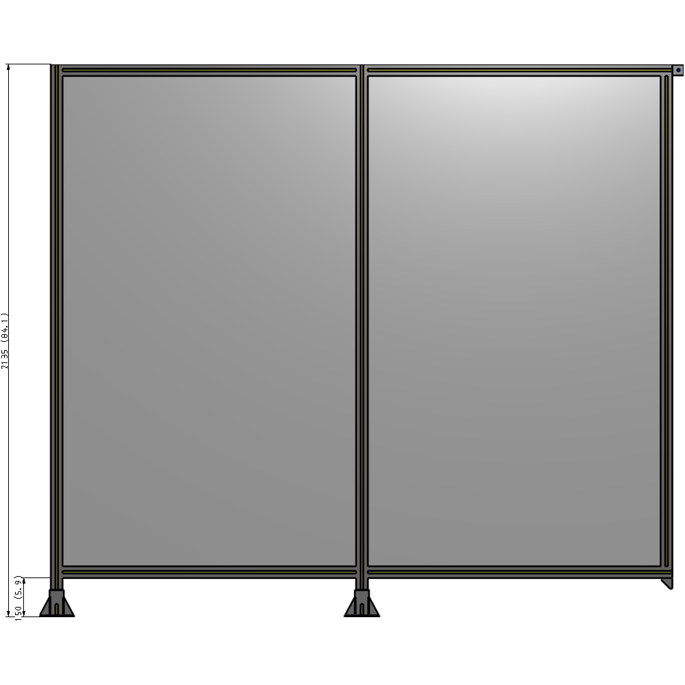 B5-2135-2400-0150-TYPFK GUARDING PANEL 2135MM TALL X 2400MM WIDE 1/4'' POLYCARBONATE