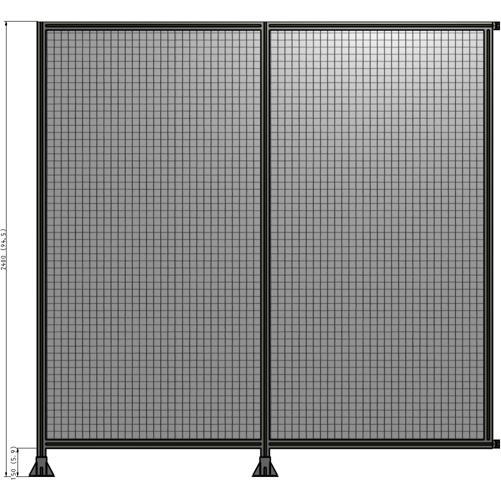 B5-2400-2400-0150-HYMFA GUARDING PANEL 2400MM TALL X 2400MM WIDE 1'' MESH