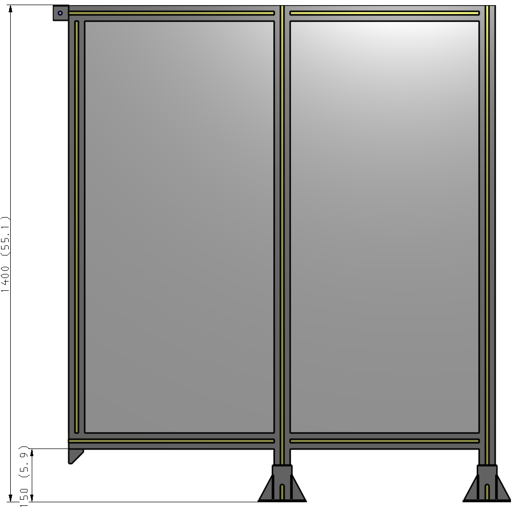 B6-1400-1200-0150-TYPFA GUARDING PANEL 1400MM TALL X 1200MM WIDE 1/4'' POLYCARBONATE