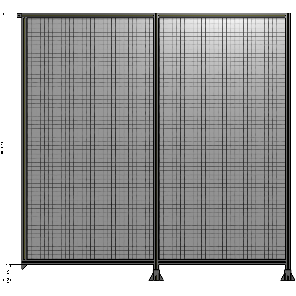 B6-2400-2400-0150-TYMFA GUARDING PANEL 2400MM TALL X 2400MM WIDE 1'' MESH
