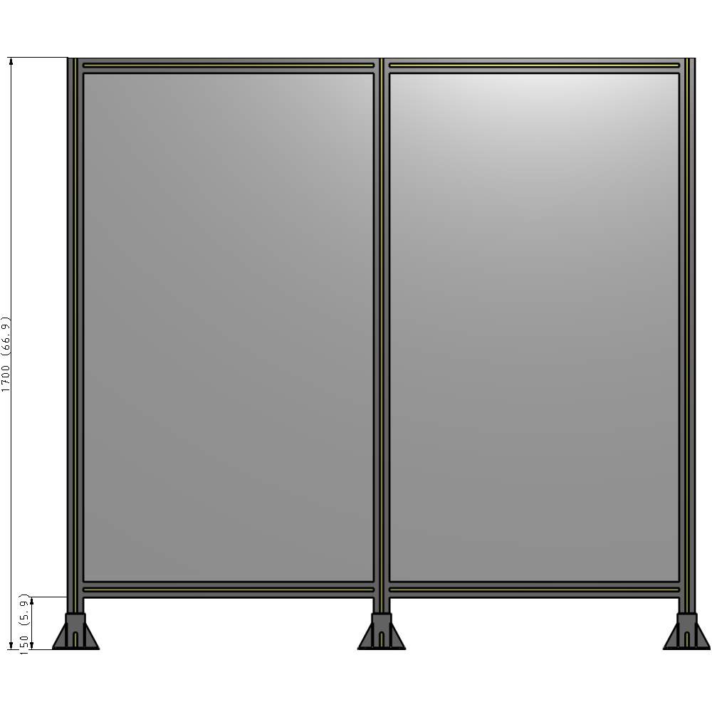B8-1700-1800-0150-ZYPFK GUARDING PANEL 1700MM TALL X 1800MM WIDE 1/4'' POLYCARBONATE