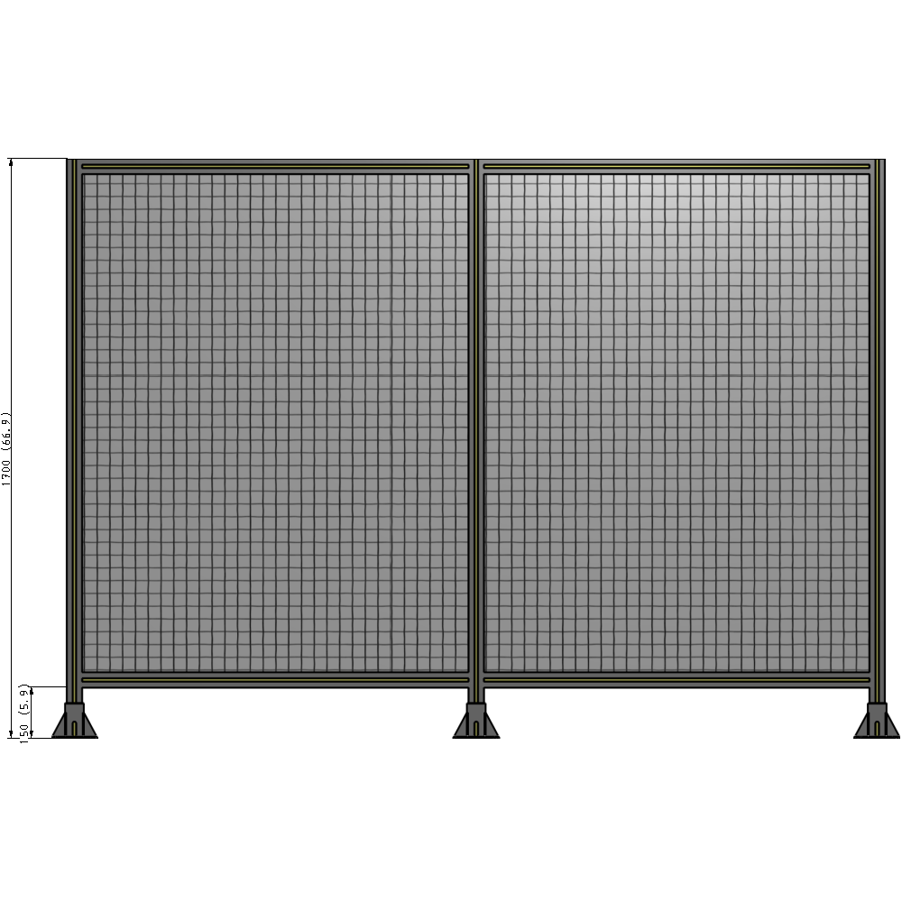 B8-1700-2400-0150-ZYMFA GUARDING PANEL 1700MM TALL X 2400MM WIDE 1'' MESH